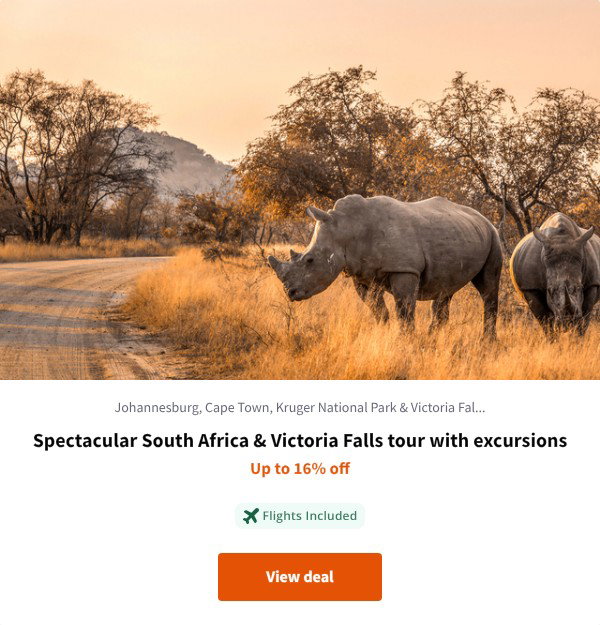 Spectacular South Africa & Victoria Falls tour with excursions