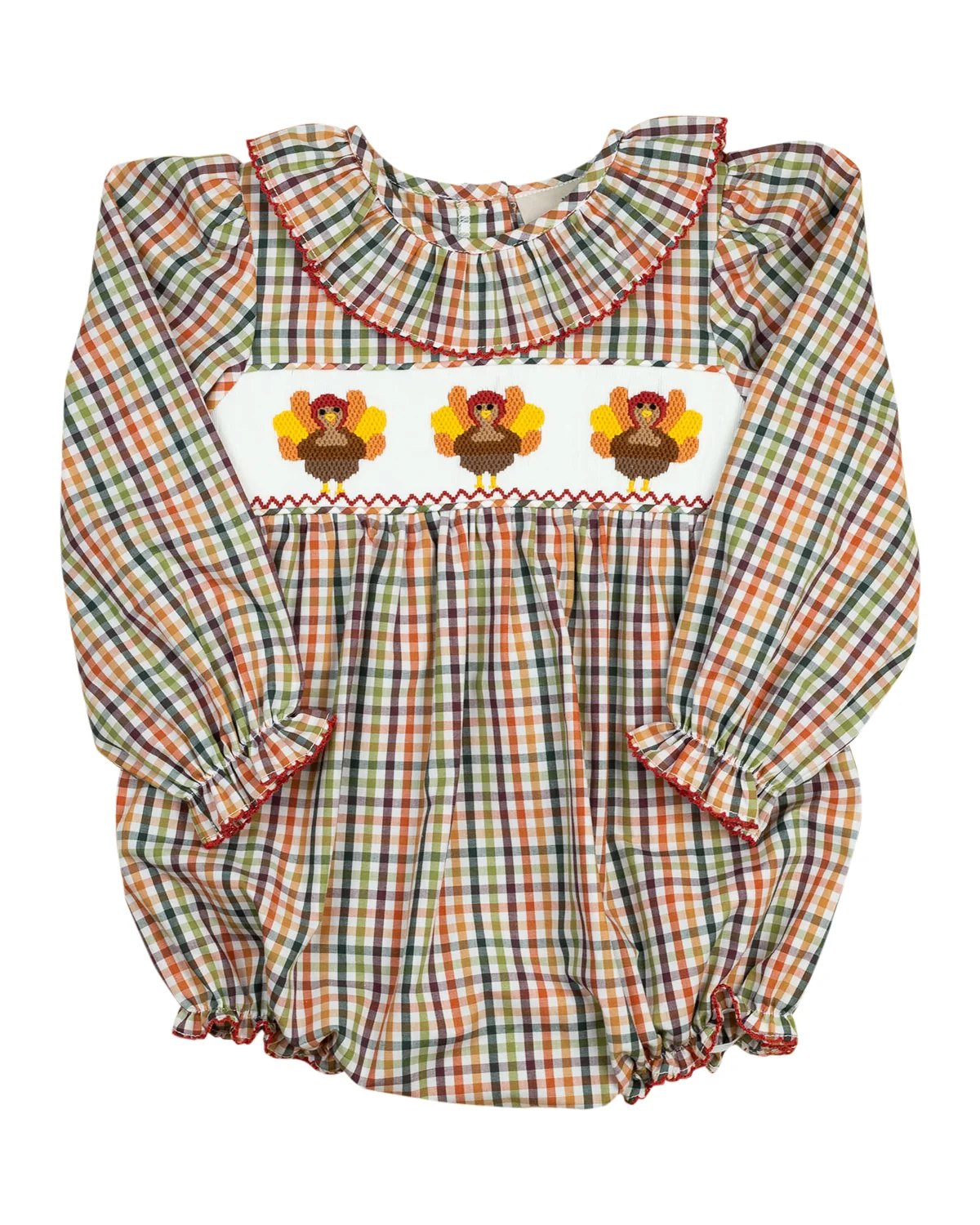 Image of Turkey Smocked Orchard Plaid Bubble