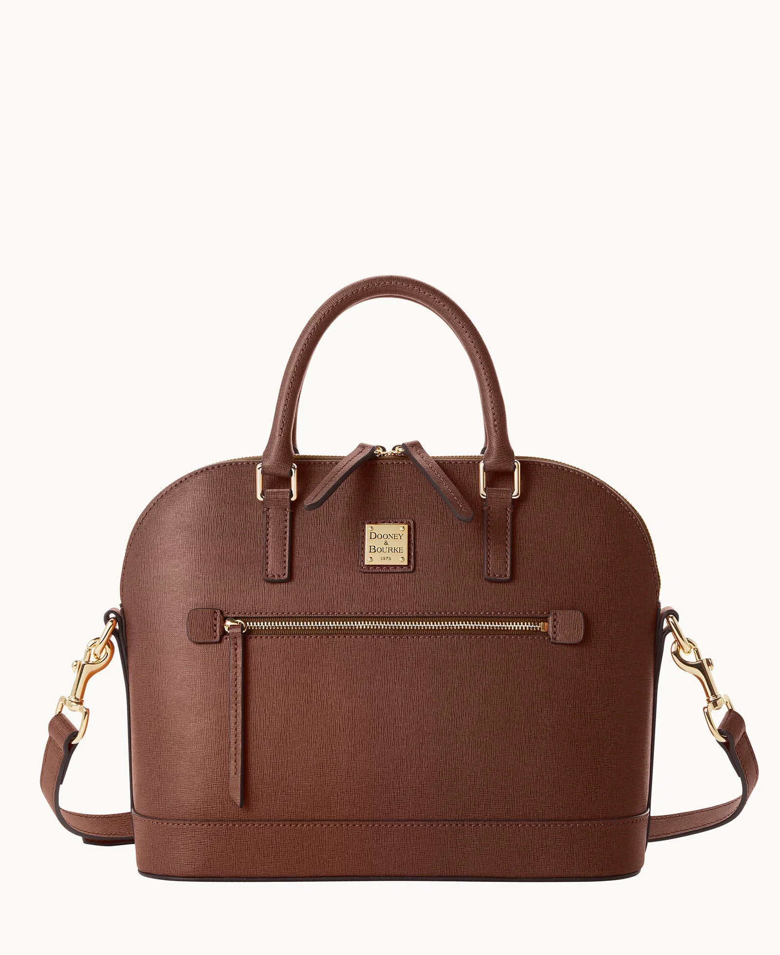 Image of Saffiano Domed Zip Satchel