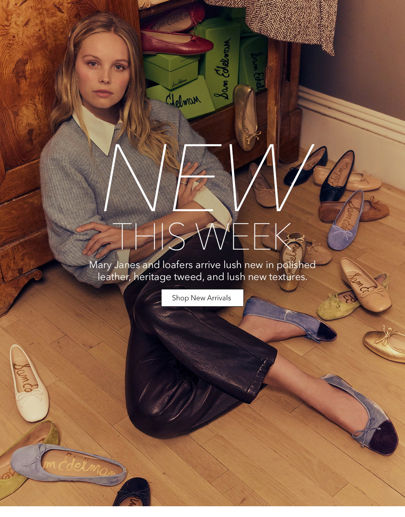 NEW THIS WEEK | Mary Janes and loafers arrive lush new in polished leather, heritage tweed, and lush new textures. | Shop New Arrivals
