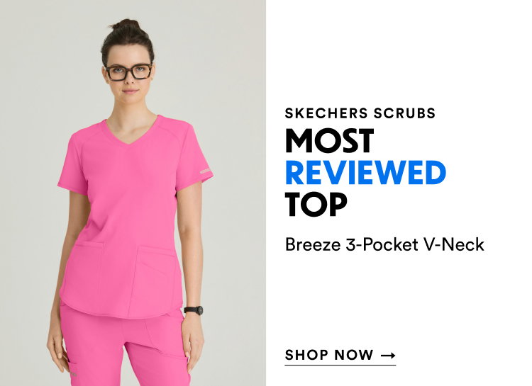Skechers Scrubs | Most Reviewed Top | Breeze 3-Pocket V-Neck | Shop Now