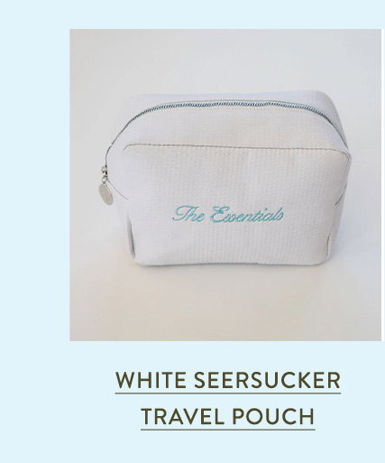 White Seersucker Travel Pouch 