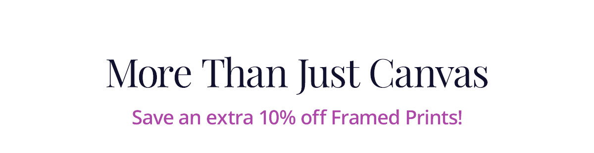 More Than Just Canvas: Save an extra 10% off Framed Prints!