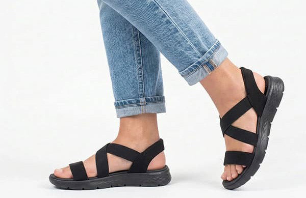 Skechers Womens Slip Ins GO Walk Flex Sandal Glimmer Wide Fit Sandals