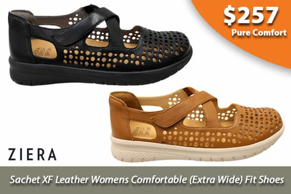 Ziera Sachet XF Leather Womens Comfortable Extra Wide Fit Shoes