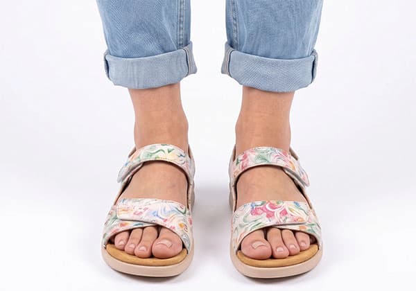 Ziera Bronn XW ZR Leather Womens Comfortable Extra Wide Fit Sandals