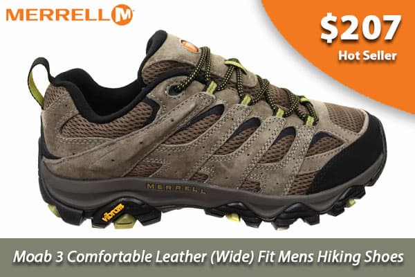Merrell Moab 3 Comfortable Leather Wide Fit Mens Hiking Shoes