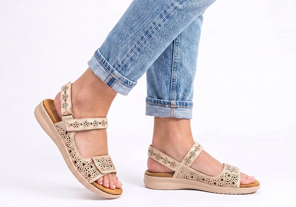 Ziera Belon XW ZR Leather Womens Comfortable Extra Wide Fit Sandals