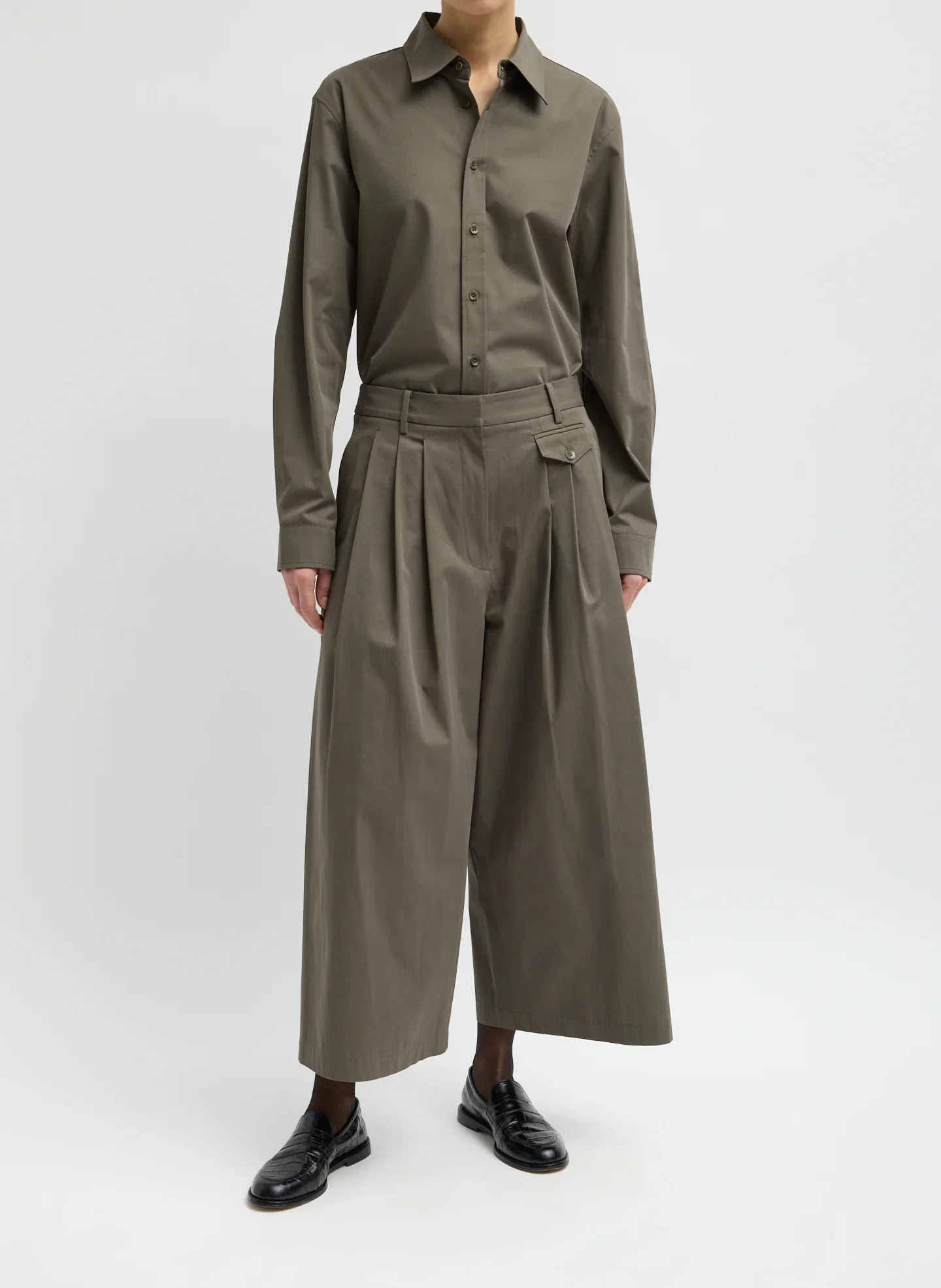 Image of Bio Twill Triple Pleat Cropped Pant