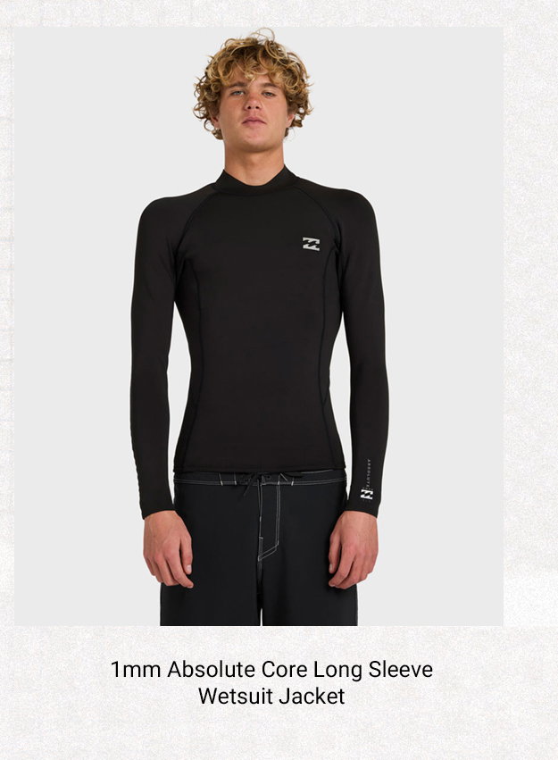 1mm Absolute Core Long Sleeve Wetsuit Jacket - Made from a stretchy blend of nylon, polyester and spandex, this men’s wetsuit jacket offers a comfortable, second-skin fit.