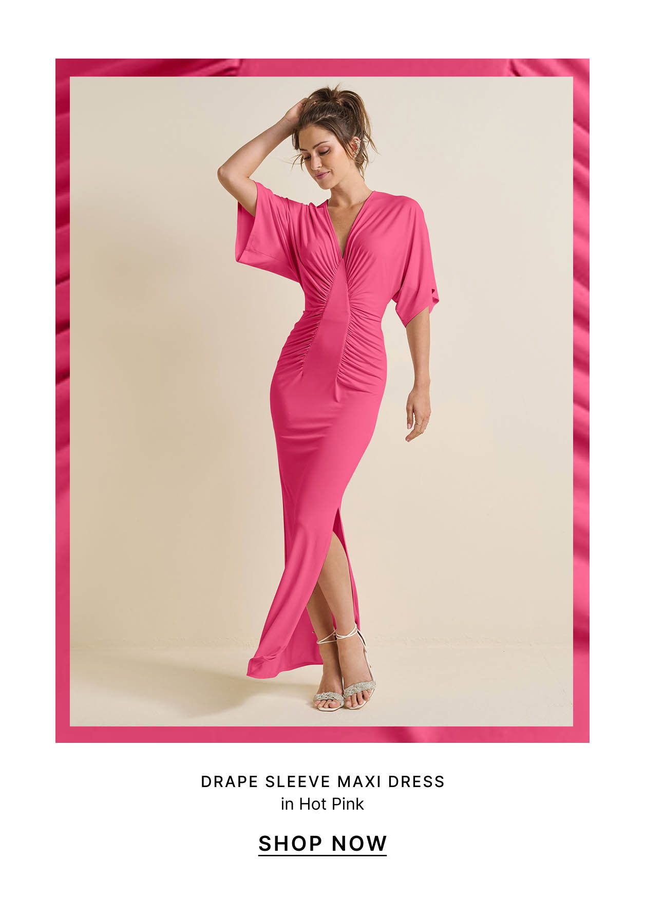 Drape Sleeve Maxi Dress