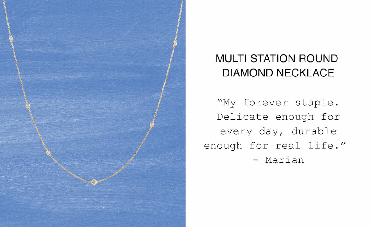 Multi Station Round Diamond Necklace.