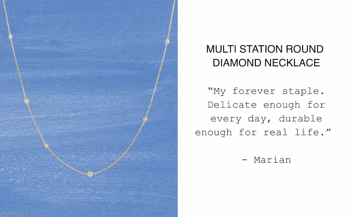 Multi Station Round Diamond Necklace.