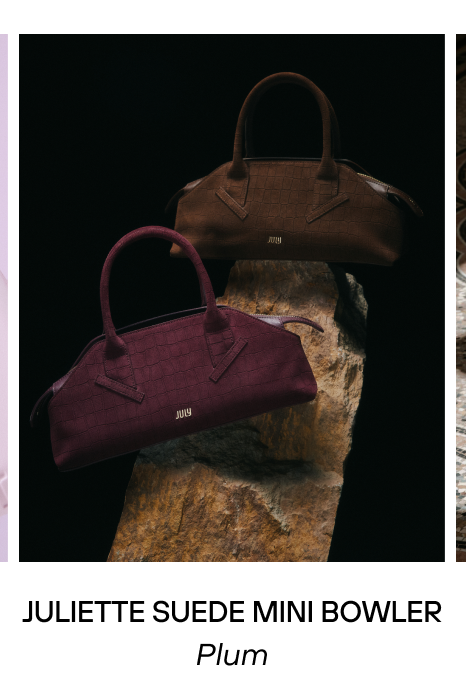 Juliette Suede Mini Bowler Plum