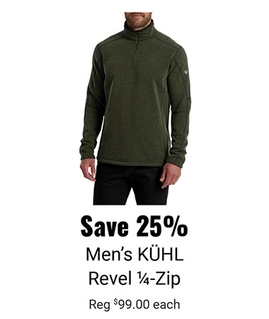 Save 25% Men's KUHL Revel 1/4-Zip
