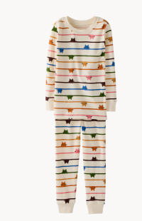 Cat Stripes on Ecru HannaSoft™ Stretch Pajama Set