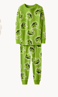 Jack-O-Lanterns on Granny Smith Halloween HannaJams™ Pajama Set