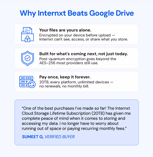Internxt Cloud Storage Lifetime Subscription: 2TB to 100TB Plans