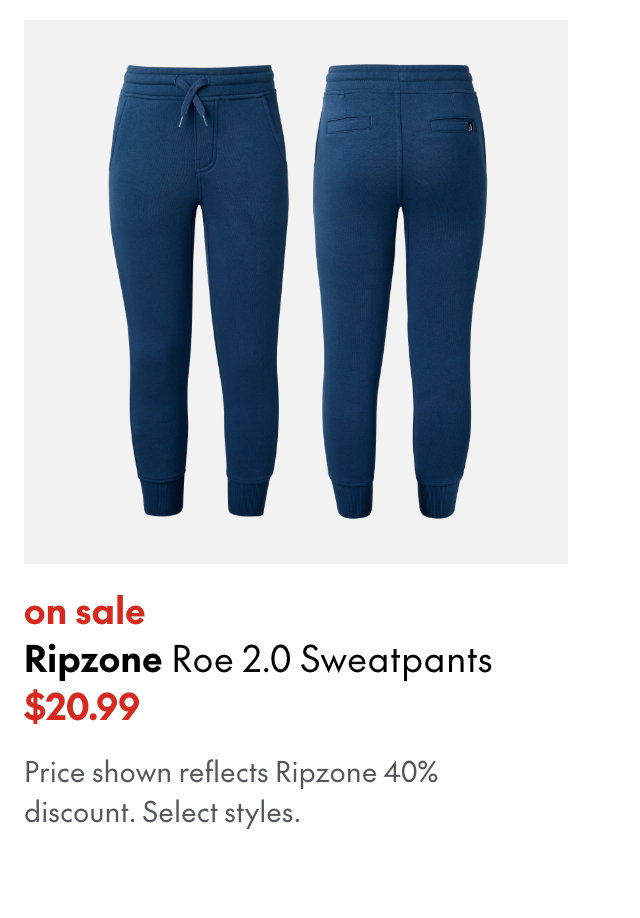 Ripzone Roe 2.0 Sweatpants
sale
20.99
Price shown reflects Ripzone 40% off discount.