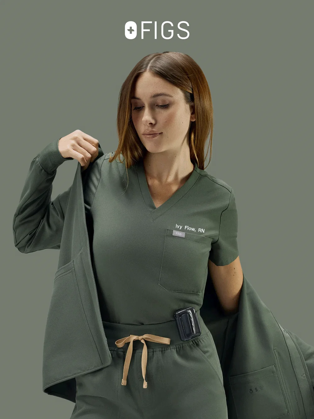 The Claire Scrub Jacket in essential Core colors. Clean lines, seven pockets, and a button snap closure—aka the effortless, functional outerwear piece you’ve been waiting for. 