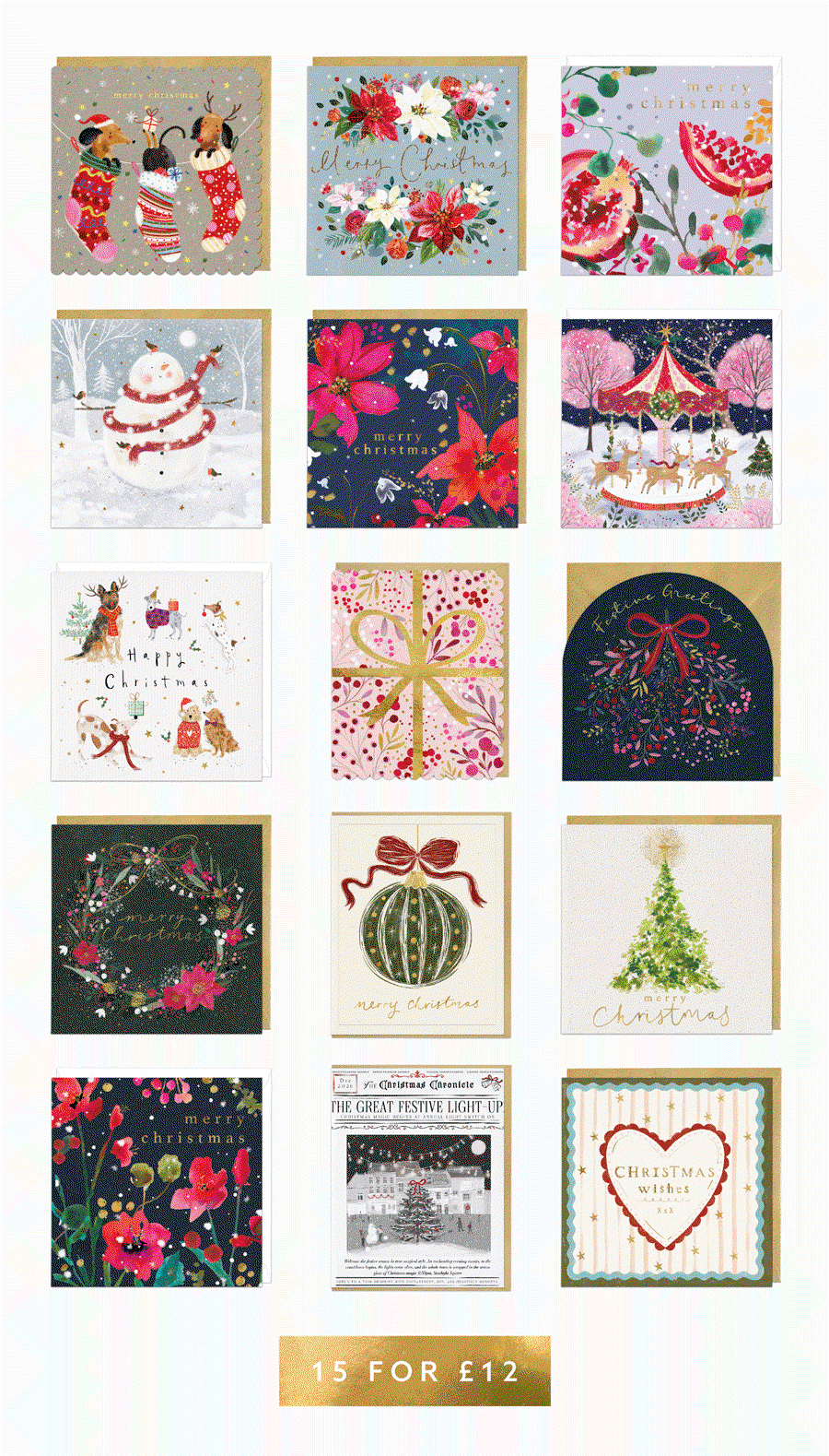 Whistlefish Christmas cards – discover over 300 designs, with 15 cards for £12.