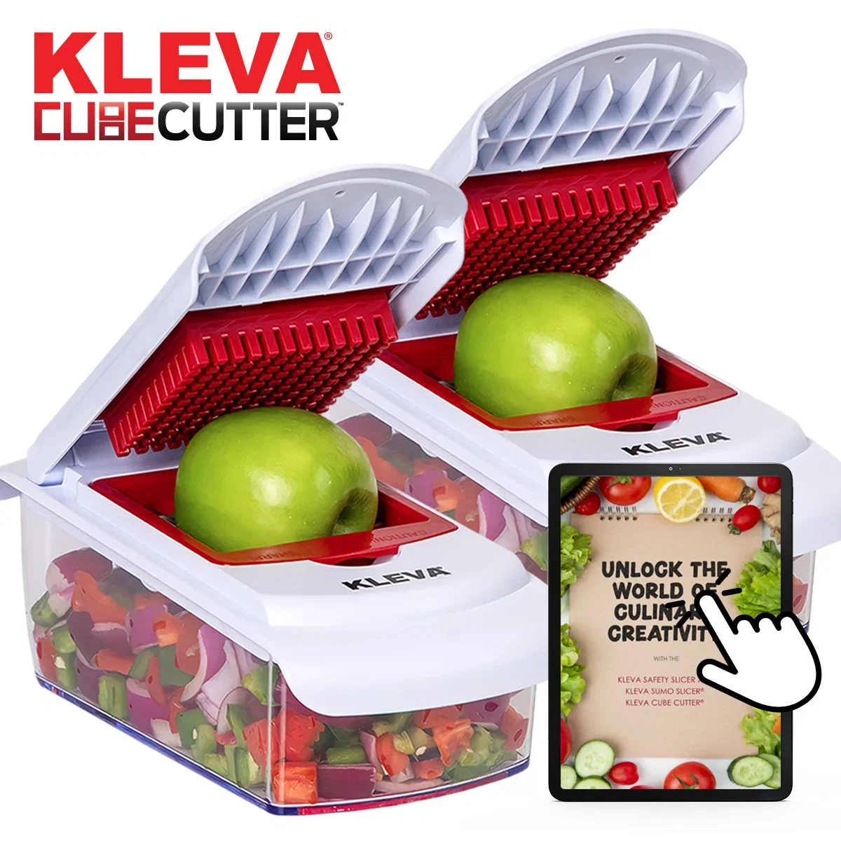 Image of Kleva Cube Cutter - Slice, Dice, & Chop With A Compact Vegetable Cutter Buy 1 Get 1 FREE