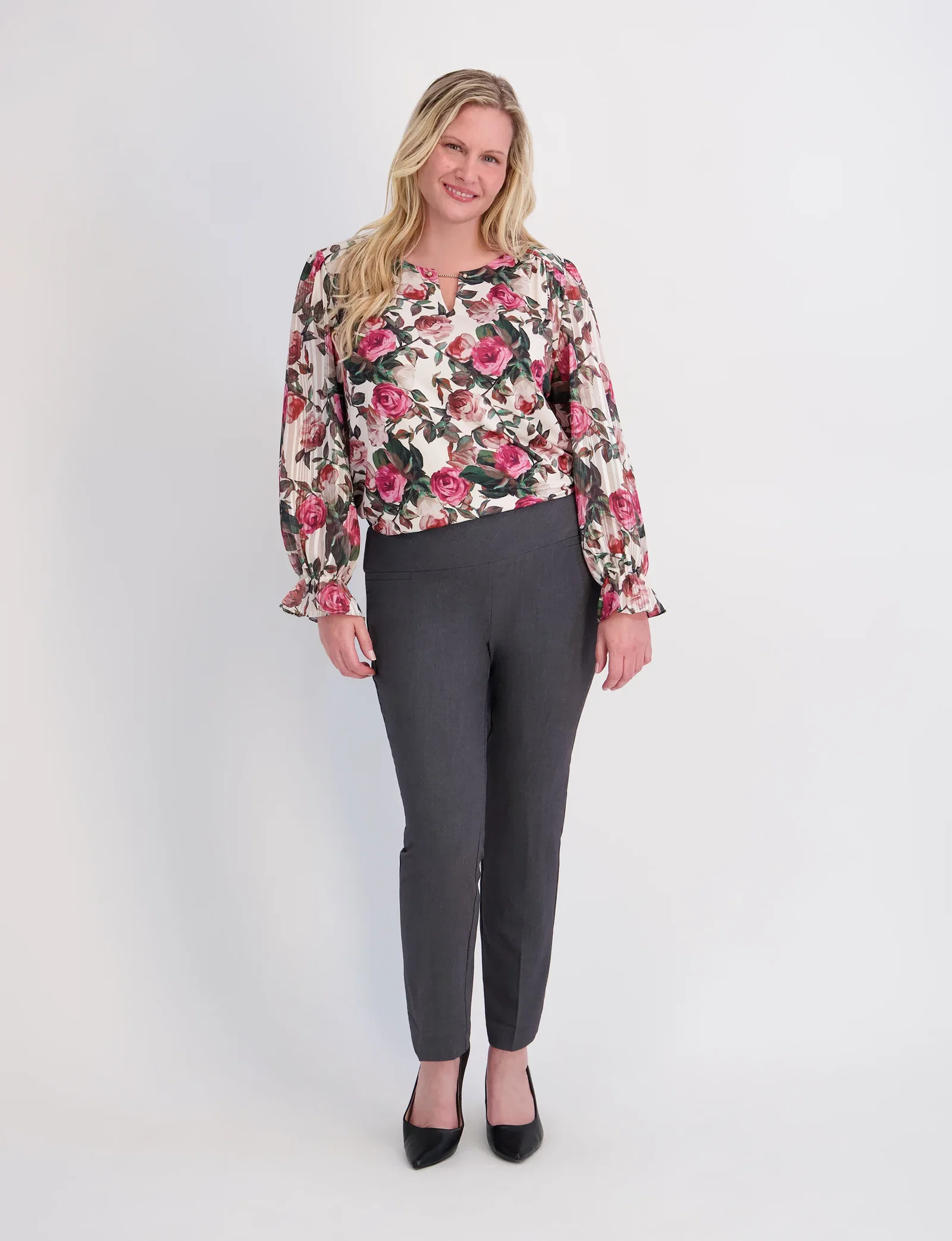 Image of Roz & Ali™ Secret Agent Pants Tummy Control  Slim Leg Pants - Plus