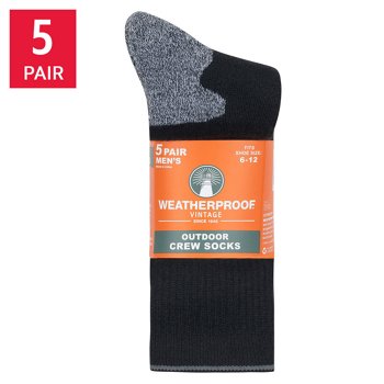 Weatherproof Vintage Men's Outdoor Crew Sock, 5-pair