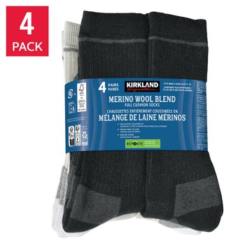 Kirkland Signature Men's Wool Blend Sock 4-Pair