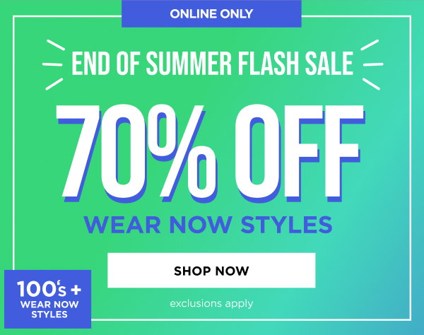 Online only. 70% off Wear Now Styles • Dresses, Tops, bottoms & Activewear. Shop now