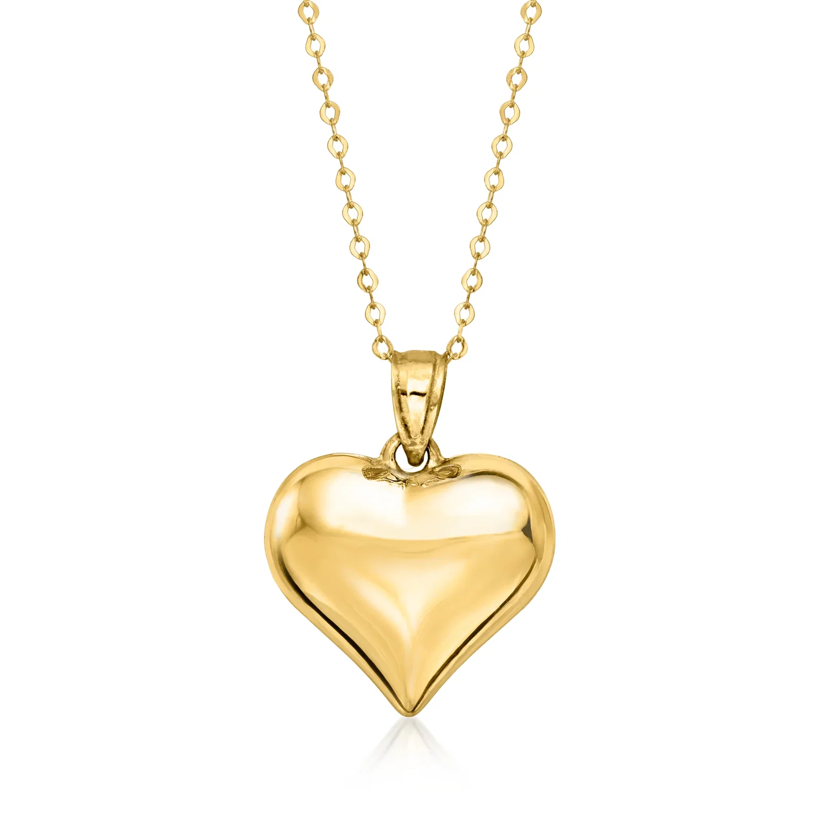 Image of 10kt Yellow Gold Puffed Heart Pendant Necklace