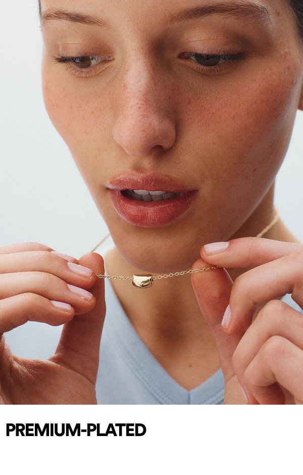 Premium-plated gold chain necklace on model
