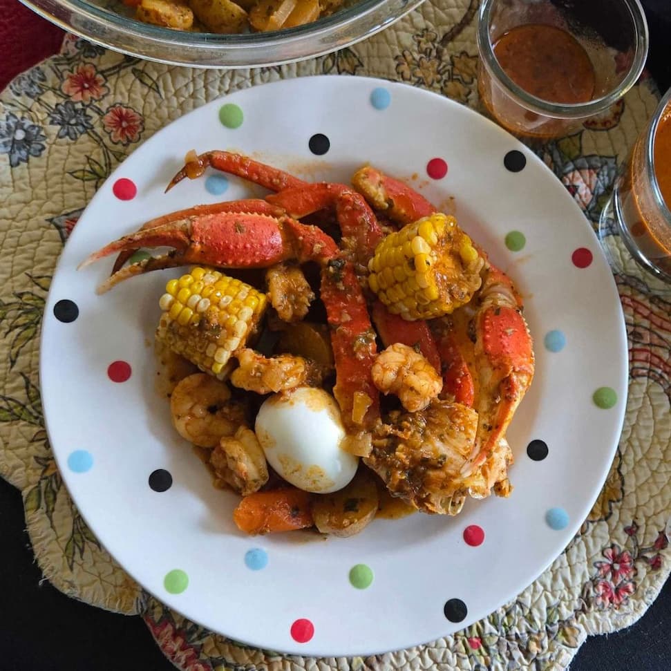 Cajun seafood boil by Susan for Burlap and Barrel