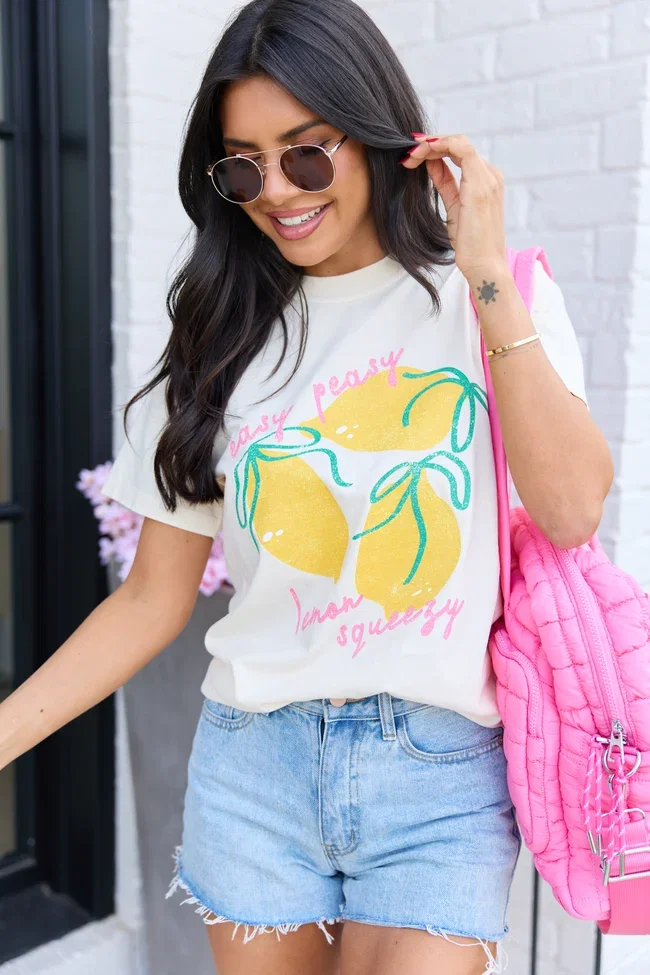 Image of Easy Peasy Ivory Comfort Colors Graphic Tee