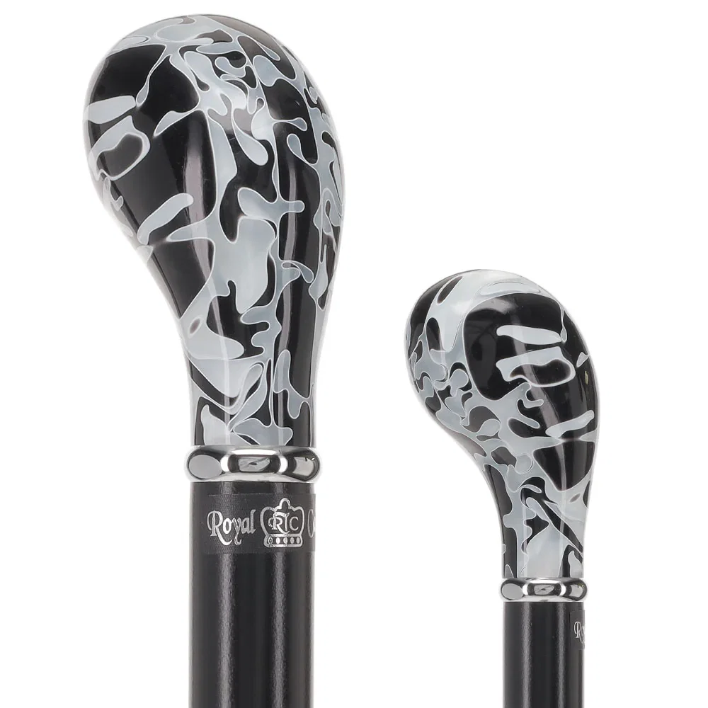 Image of Black Onyx Knob Stick: Pearlescent Acrylic, Beechwood