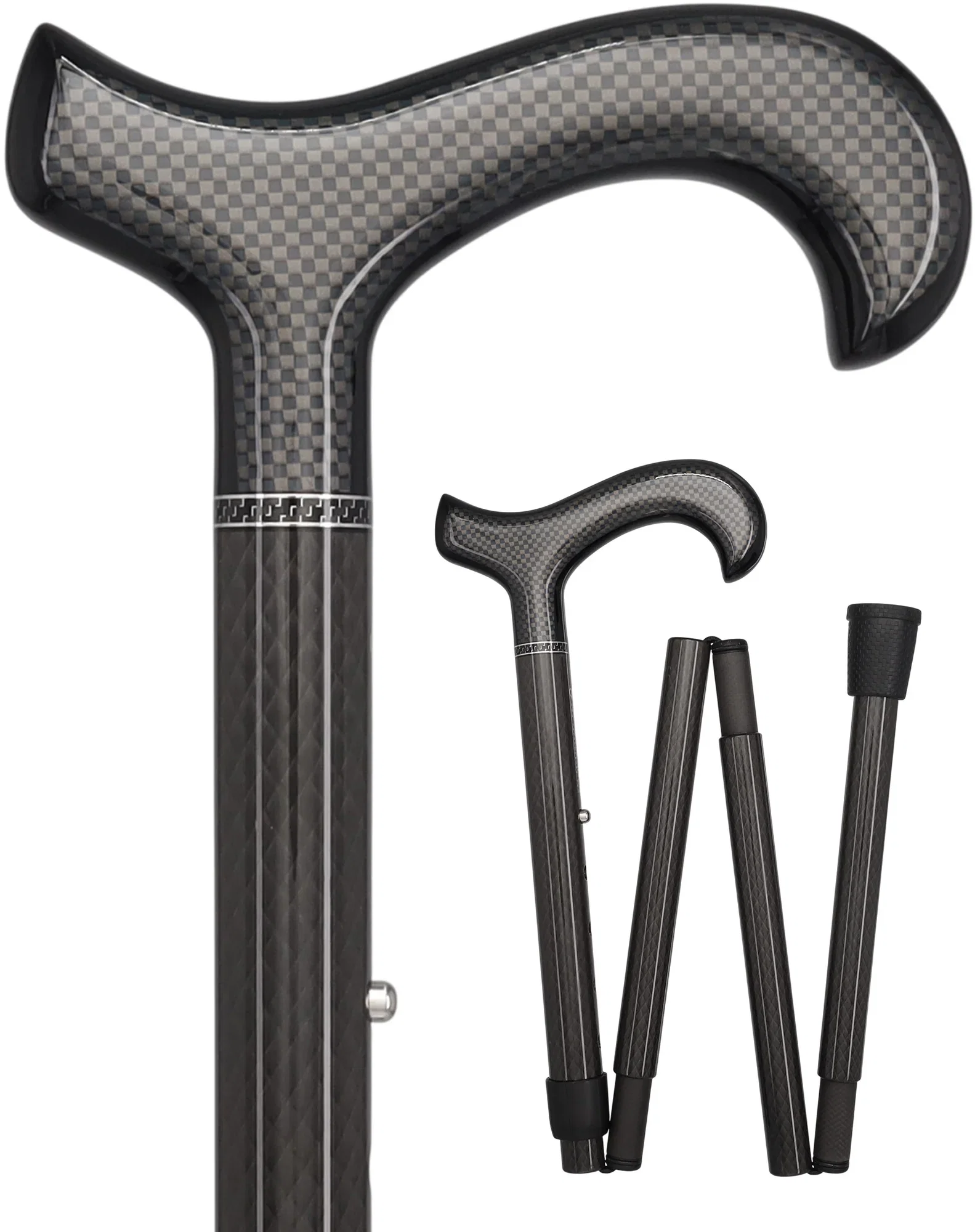Image of Premium Carbon Fiber Cane, Triple Wound, Adjustable & Foldable