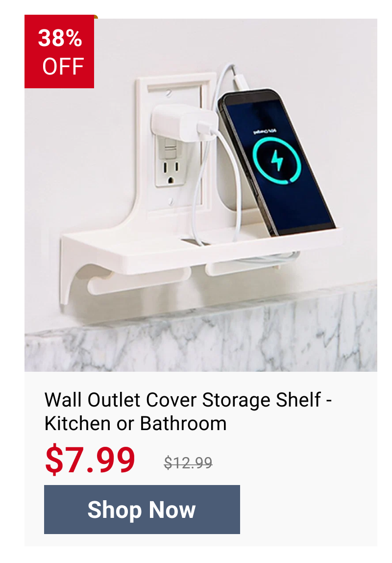 Wall Outlet Cover Storage Shelf - Kitchen or Bathroom - Default Title