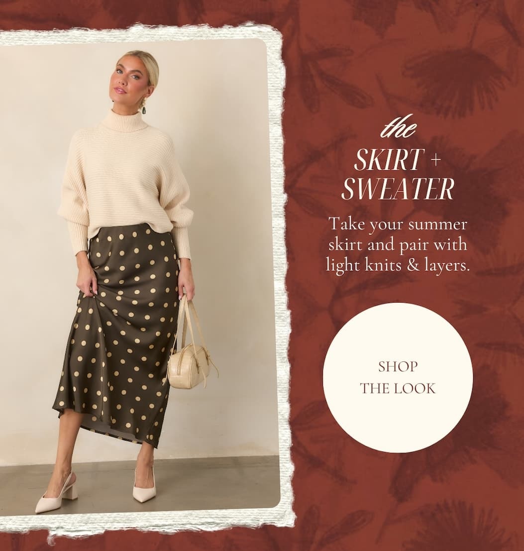 "The skirt + sweater. Shop the look."