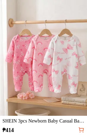 SHEIN 3pcs Newborn Baby Casual...