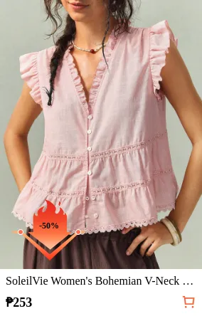 SoleilVie Women s Bohemian V-Neck...