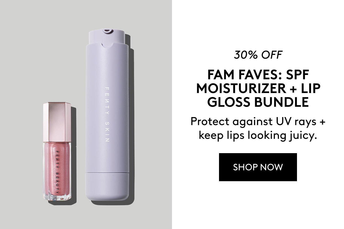 30% off Fam Faves: SPF Moisturizer + Lip Gloss Bundle. Protect against UV rays + keep lips looking juicy. Shop now.