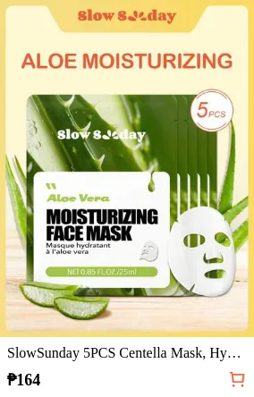 SlowSunday 5PCS Centella Mask, Hydrating, Moisturizing, Brightening, Soothing, Korean Mask, Hydrates And Nourishes, Deeply Hydrates And Soothes Skin, Ideal For Party, Back To School
