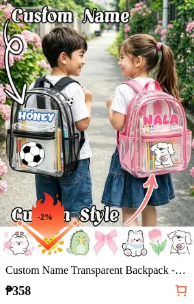 Custom Name Transparent Backpack - Large Capacity Lightweight Bag With Adjustable Shoulder Strap, Suitable For Commuting, Sports, Back To School, Personalized Gift