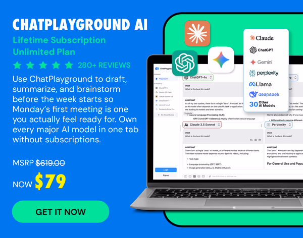 ChatPlayground AI: Lifetime Subscription (Unlimited Plan)