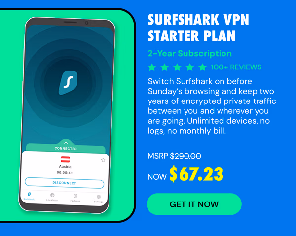 SurfShark VPN Starter Plan: 2-Yr Subscription