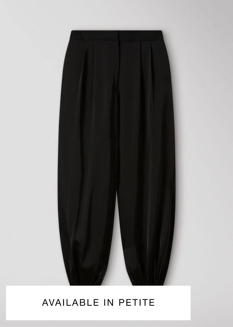 Black Satin Balloon Trouser