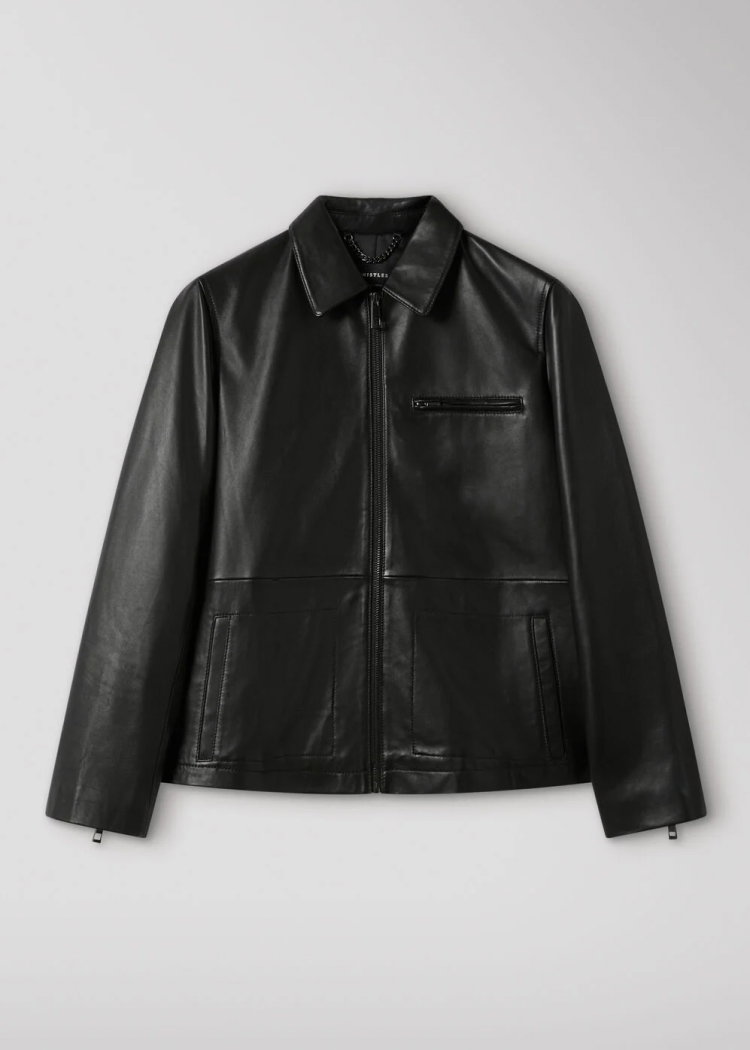 Black Kate Zip Leather Jacket