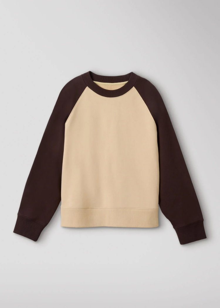Brown Contrast Sleeve Sweat