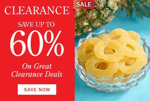 Clearance. Save Up to 60% On Great Clearance Deals. Save Now. Sale: Pineapple Ring Gummies, 1.5 Pound Bag