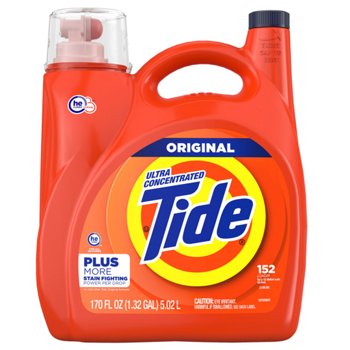 Tide Ultra Concentrated Liquid Laundry Detergent, Original, 152 Loads, 170 fl oz